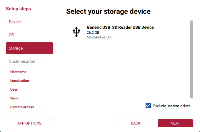 Select storage