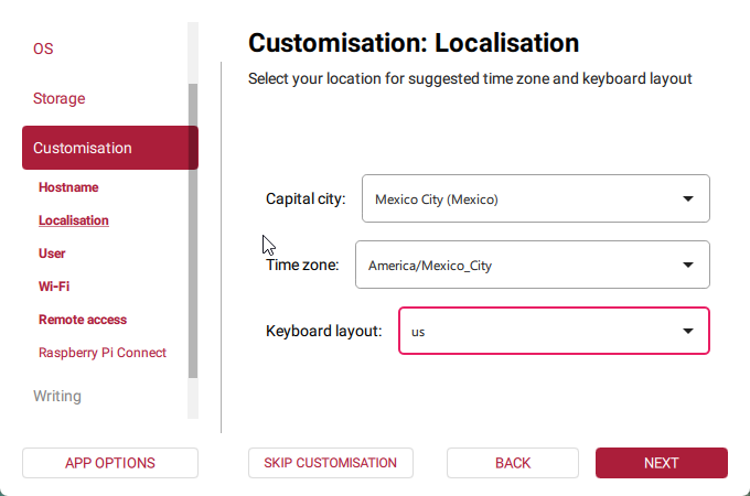 Configure localisation