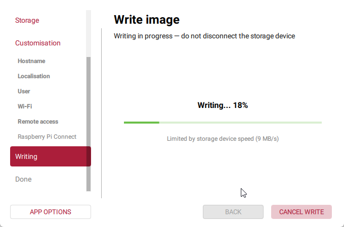 Writing progress